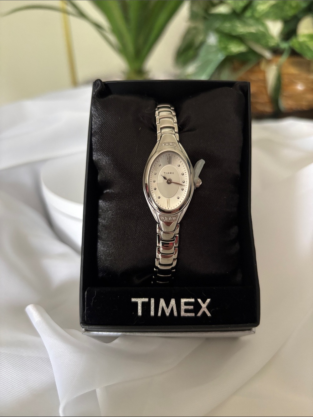 Timex Silver Ladies Oval Bracelet Watch